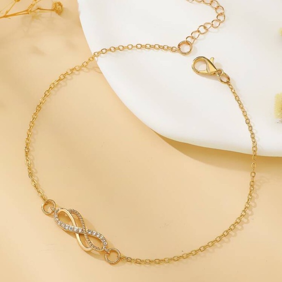 2/$10 NEW! Double Infinity Anklet Bracelet Beach Summer Geometric Pendant - Picture 5 of 6